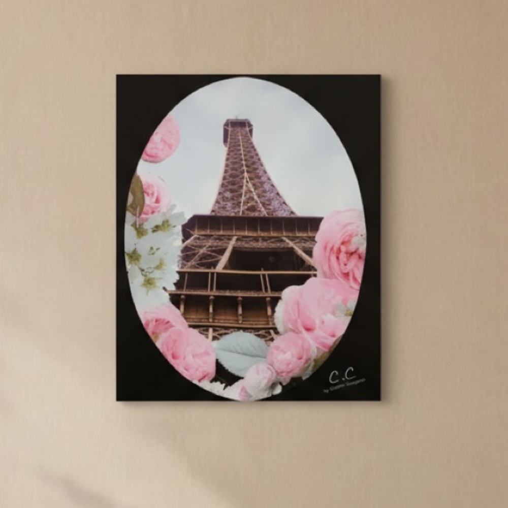 Decorative Canvas Wall Art Eiffel Tower Floral Home Bedroom Parisian romantic